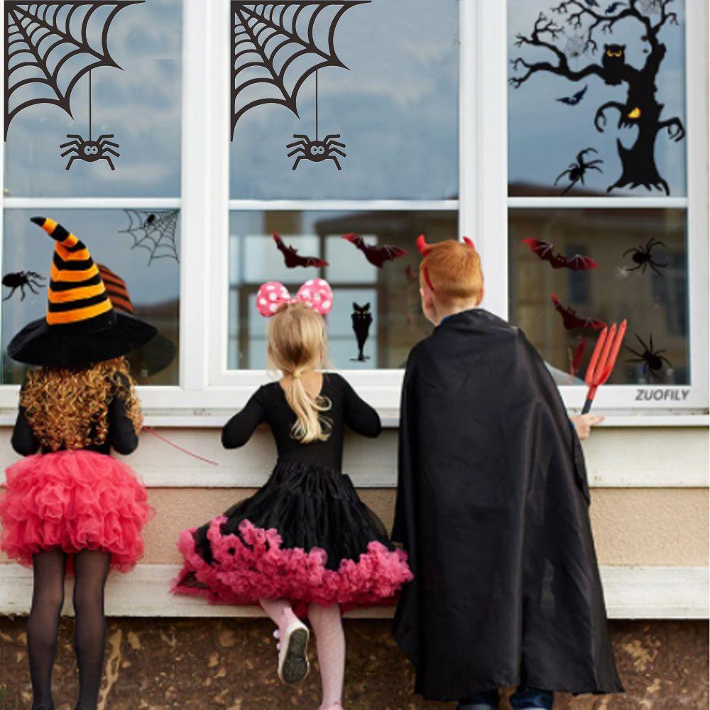 Waterproof DIY Prank Spider Web Window Halloween Decoration Decal Wallpaper Spider Sticker