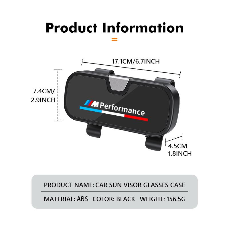 BROB8 Universal Car Sun Visor Glasses Holder Auto Sunglasses Storage Box For BMW M3 M5 M6 Performance X1 X2 X3 X4 X5 M F01 Alpina F20