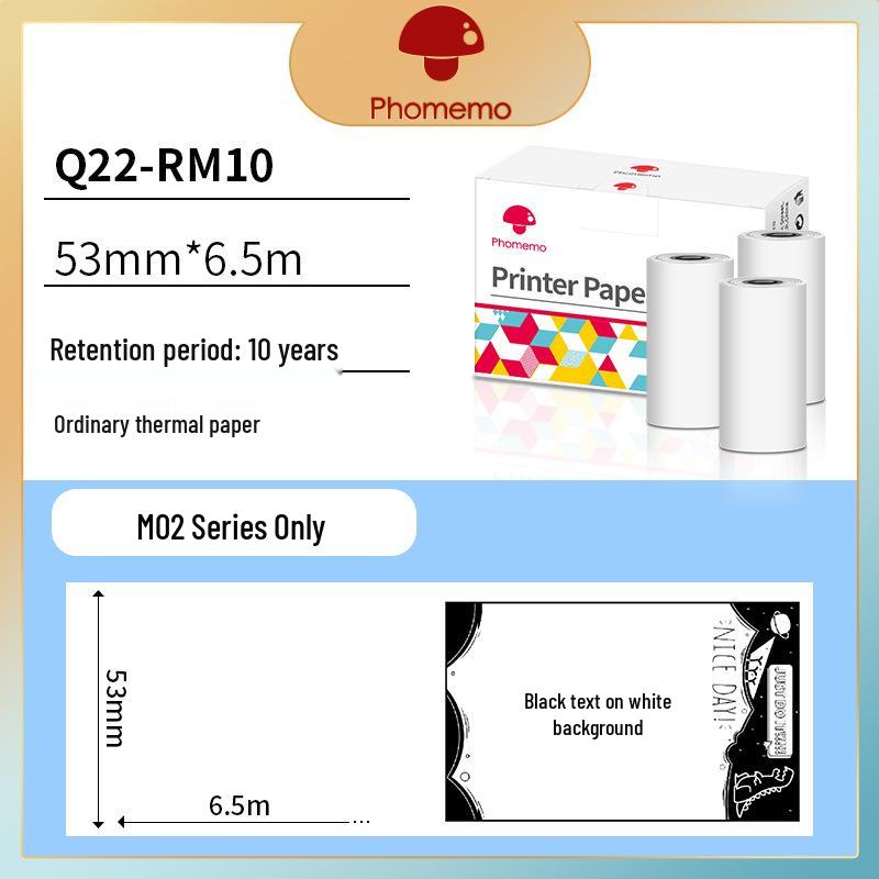 Phomemo M02 Series 53mm Thermal Label Paper - Three Rolls