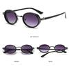 Vintage Metal Frame Oval Sunglasses Hip-Hop UV400 Punk Shades 90s Style Glasses for Women Men