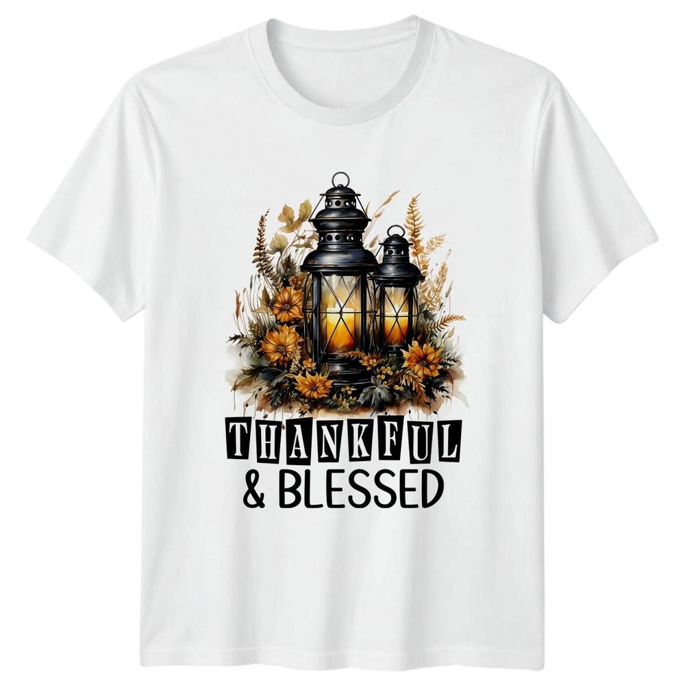 Thankful Blessed Unisexs TShirt Grandma Fall Lantern Thanksgiving Gift For Her S