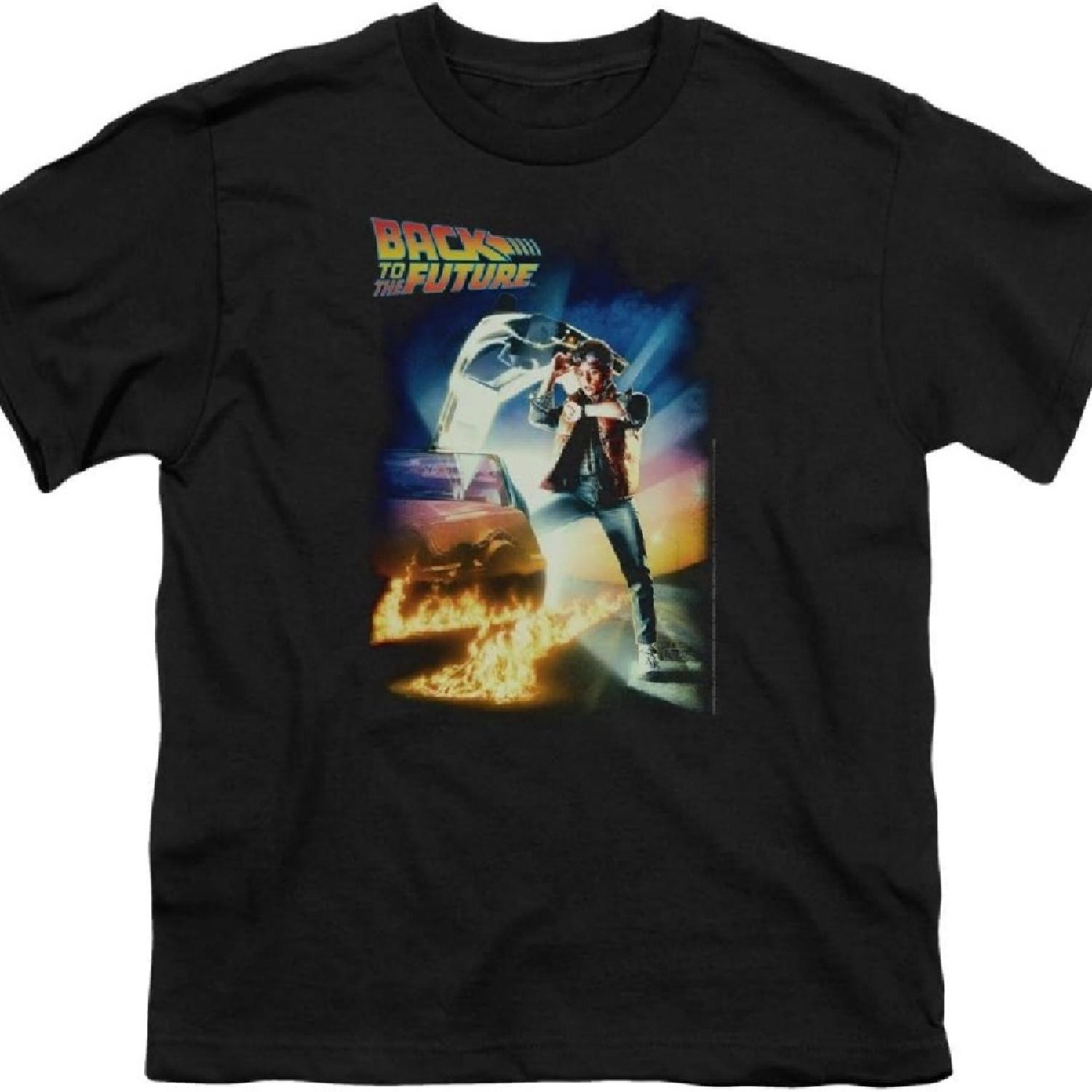 

A&E Designs Back to The Future Kids T-Shirt Movie Poster Black Shirt Youth XXXXXL