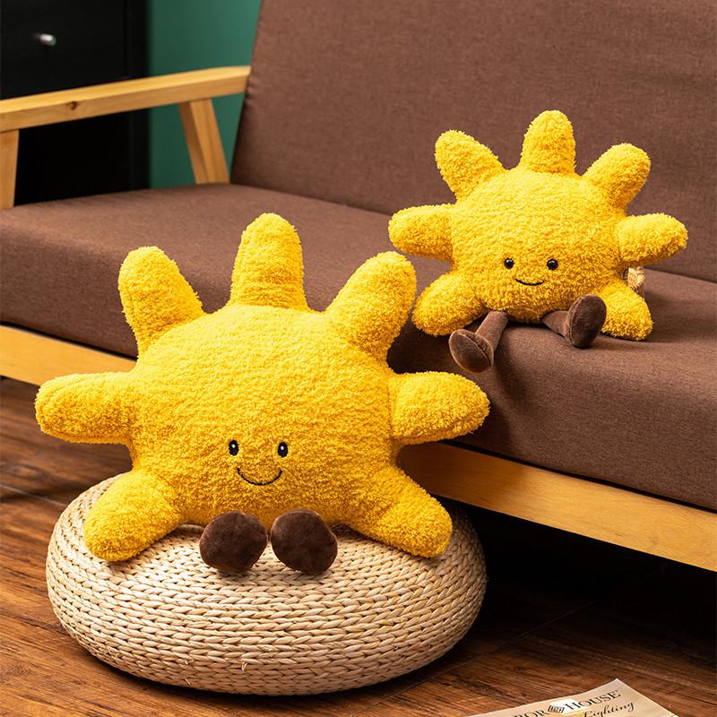 Cartoon Smiley Face Sun Throw Pillow Plush Toy Home Sofa Pillow Cushion Children'S Soothing Doll Activity Gift