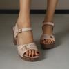 Fashion 2025 Summer Women Sandals Square High Heel Platform Flock Casual Rivet Female Elegant Comfortable Ladies' Shoes