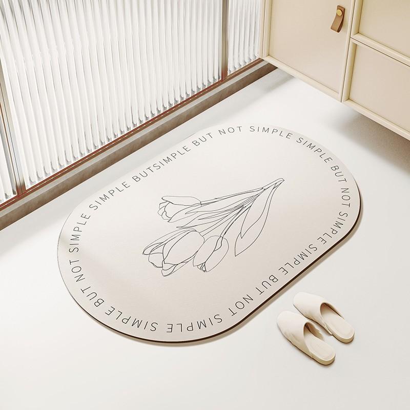 

Современный простой коврик для ванной комнаты Диатомовые грязевые коврики для ванной комнаты, впитывающие быстросохнущие противоскользящие коврики для туалета 40 * 60cm