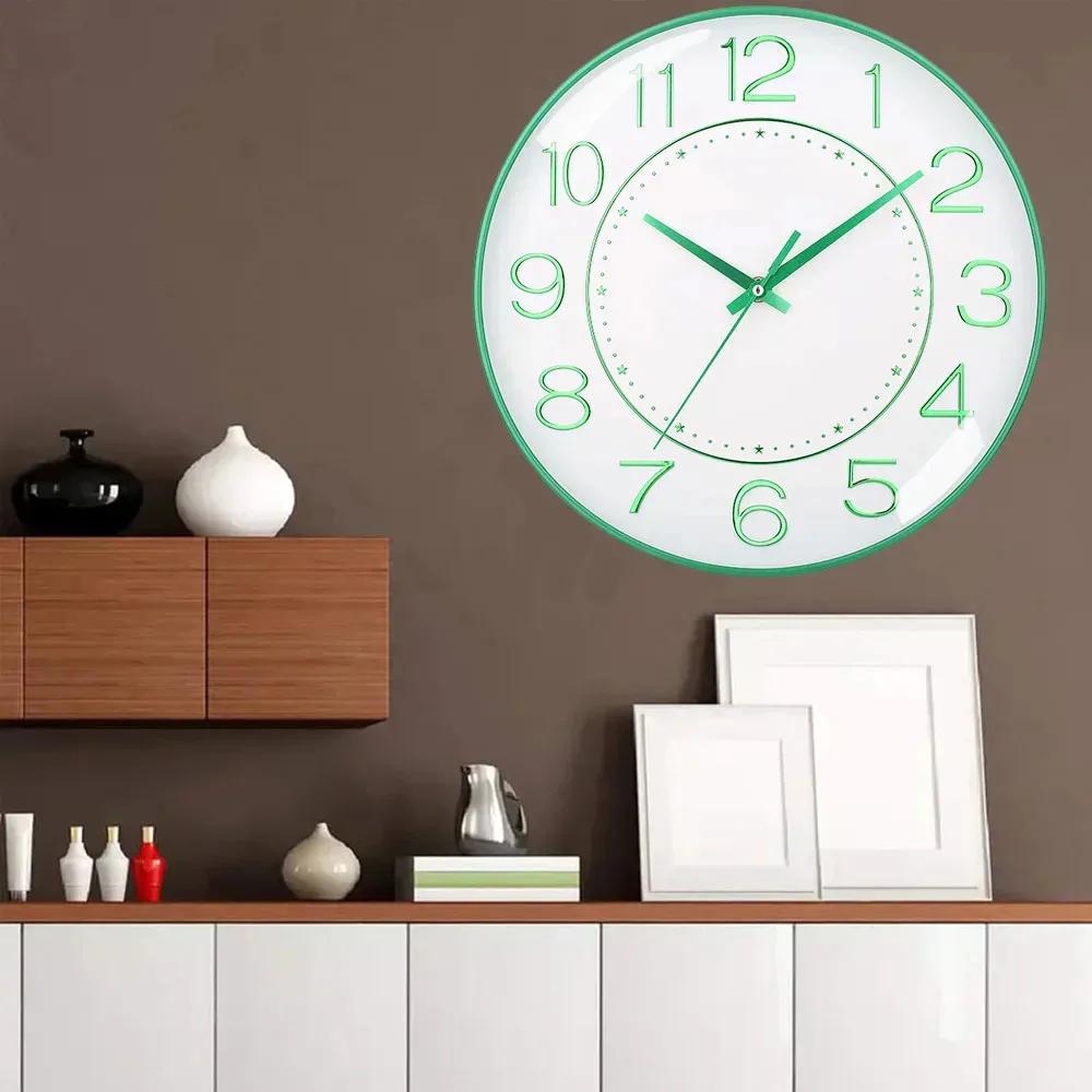 8 Inch Simple Style Wall Clock Living Room Home Decor Digital Clocks Modern Design Swinging Pendulum Bedroom Ornament Office