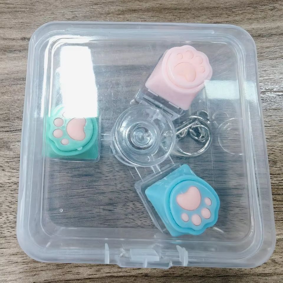 LED-beleuchtete Tastatur Fidget Spinner Schlüsselanhänger Klickbarer Knopf Stressabbau Tragbar Tasche Anti-Angst Erwachsener Schreibtisch