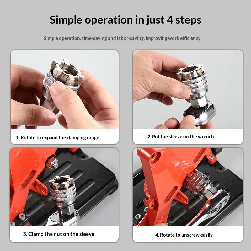 1/2Pcs Adjustable Magic Socket Wrench Universal 10-19mm Ratchet Head Spanner Labor Saving for Furniture Assembly DIY Projects