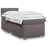 VidaXL Slat Bed Base with Mattress Grey 100x200 Cm Faux Leather 3288410