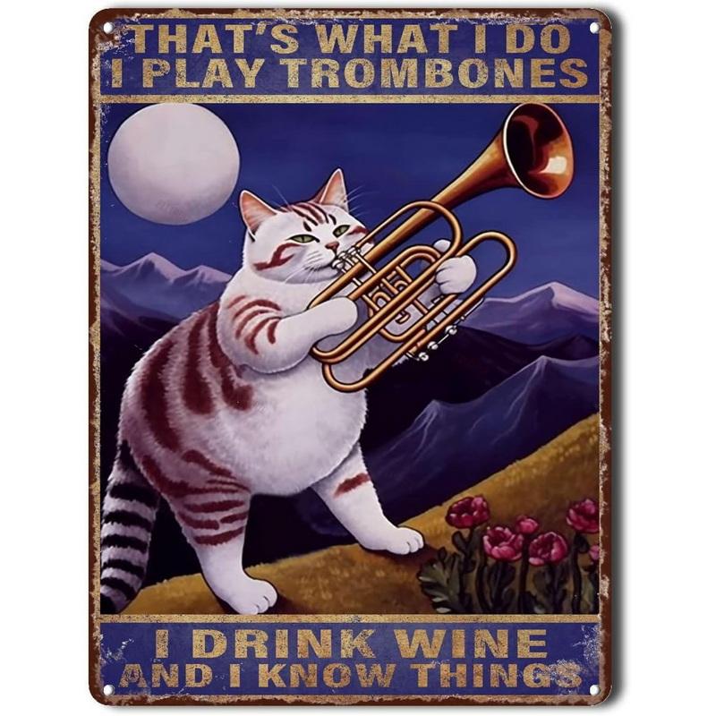 Retro Cat Coffee Metal Tin Sign Vintage Kitchen Signs Wall Decor Because Murder Is Wrong Funny Signs Bar Decorations Art Poster