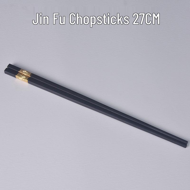 27CM Non-slip Mold-proof High-Temperature Resistant Alloy Chopsticks - Set of 10 Pairs for Commercial Use