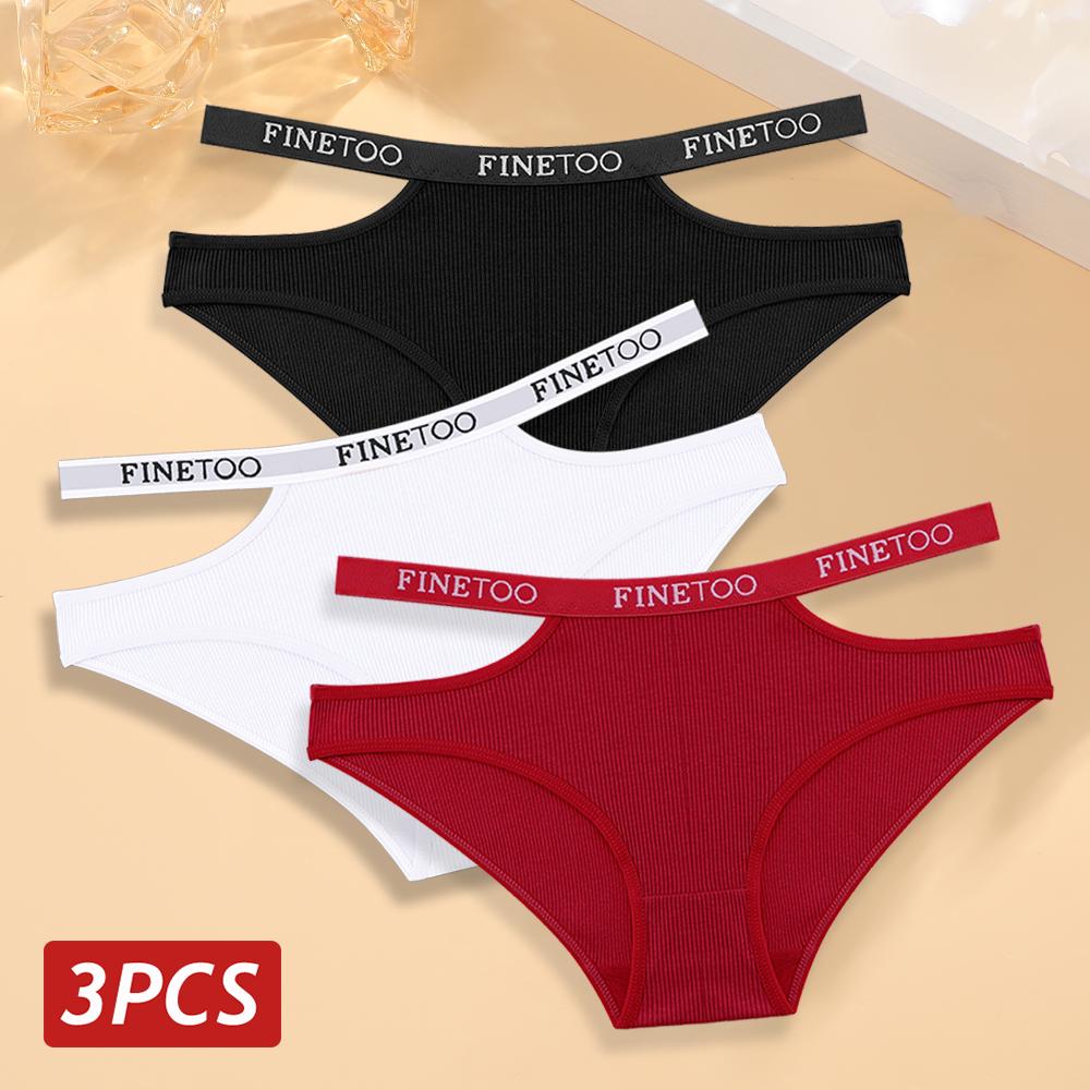

FINETOO 3 шт./компл. женские хлопковые трусы полые сексуальные трусики с высокой эластичной резинкой хлопковые мягкие трусы женские удобные трусы M&3pcs