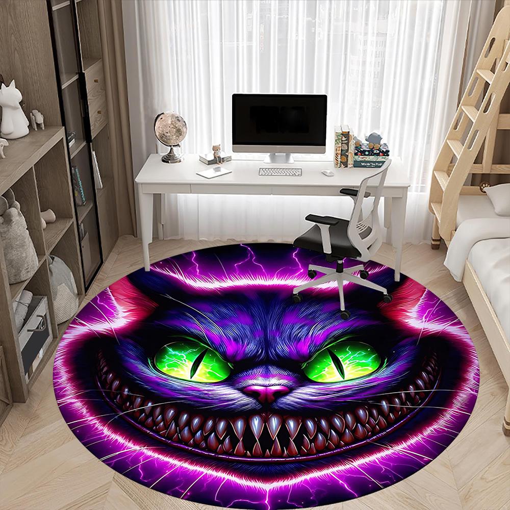 1pc Cat Fantasy Office Round Area Rug, Under Office Chairs Bedroom Living Room Home Decor, Room Deco, Available In Various Sizes A1014267
