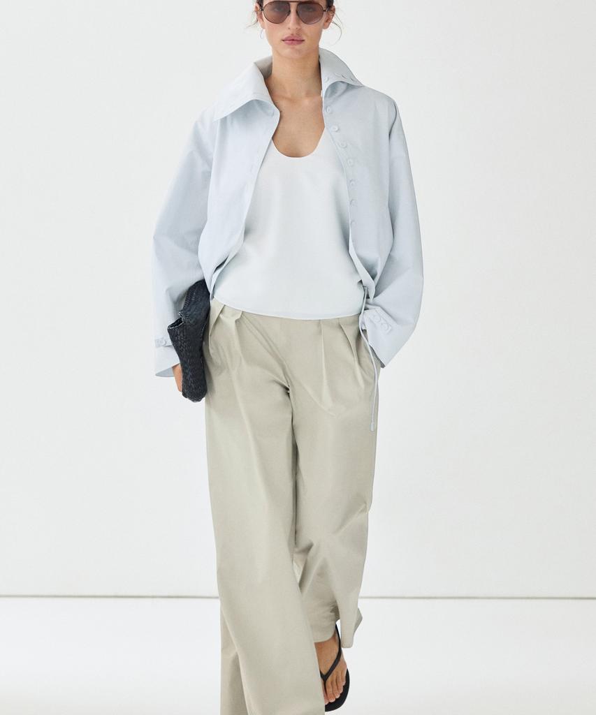 Masimodutti Pleated Sasi Belted Wide Leg Pants