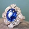 2026 New Blue Cube Zircon Attends Banquet Ring Fashionable, Elegant, High End Women's Bridal Luxury Inlaid Jewelry Accessories