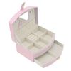 Travel Jewelry Case Portable 2 Layers PU Leather Jewelry Storage Holder Box with Clasp and Handle for Earrings Necklace