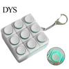 Decompression Button Toy Fidget Keyboard 1/2/3/4/5/6/9-Keys Stress Relief Finger Clicker Keychain with LED Light Portable Sensory Mechanical