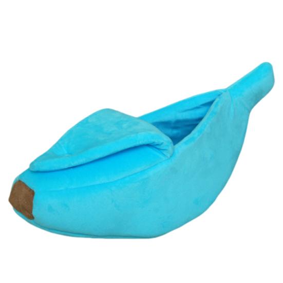 Cute Banana Cat Bed Plush Cozy Pet Cave Bed Semi-Enclosed Cat Hide Bed Fun Calming Bed for Puppies Cats Small Medium Sized Dogs