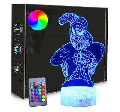 Lampka Nocna Spider-Man 3D Led Usb/Baterie + Pilot