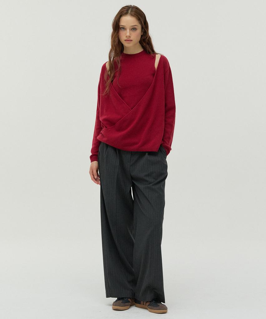 NEW LOOKY Layered Knit Set_Red