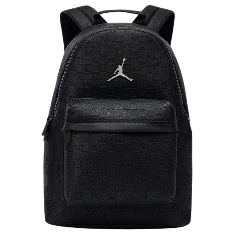 Jordan Large Capacity Monogram Series PU Backpack Regular Unisex Couple Unisex backpack Black HV1621-010 Black