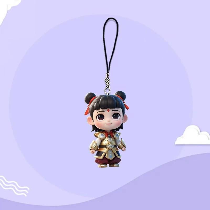 2D Nezha 2: Devil Boy Disturbs the Sea Anime Acrylic Charm - Cute Motorcycle Accessories Decor, Durable Hanging Ornament