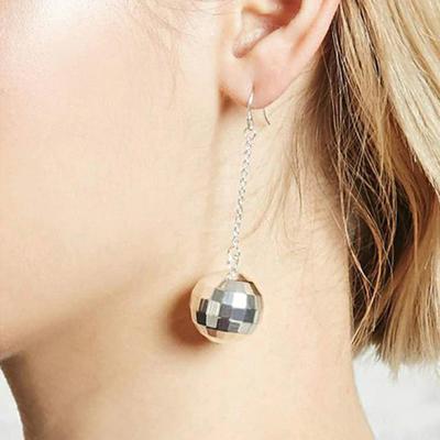 Women Disco Ball Tassel Long Dangle Hook Earrings Party Jewelry Gift