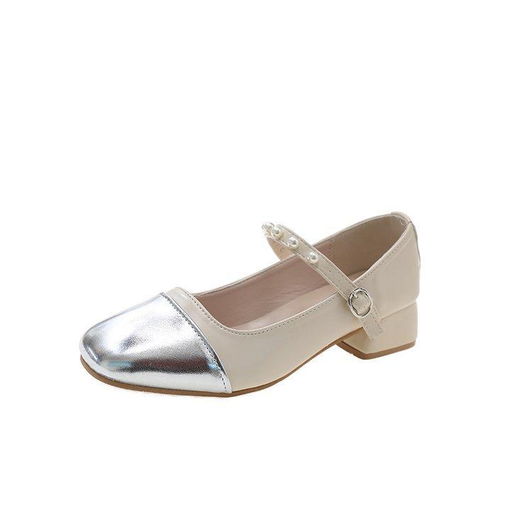 Color Blocking Mary Jane Single Shoes Female Spring and Autumn Hundred with Square Head Shallow Mouth Retro Thick Heel Shoes