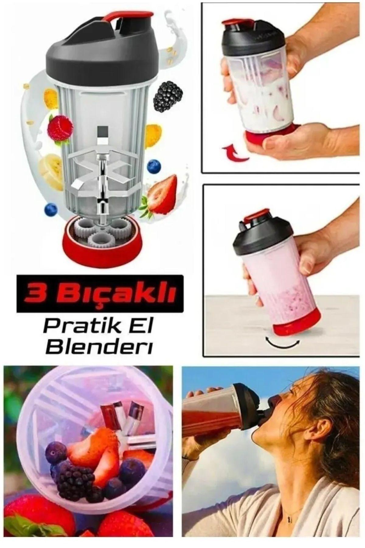 

Glass 3 Blade Practical Hand Blender Athlete Diet Blender білий