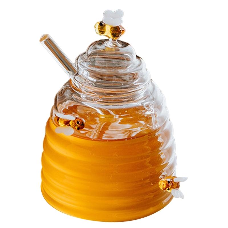 Honeys Dispenser Glass Honeys Jar With Stick Clear Glass Honeys Jar With Lid