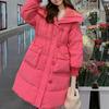 Women's cotton-padded clothes winter long cotton-padded clothes over the knee large lapel long cotton-padded jackets retro jacket tide