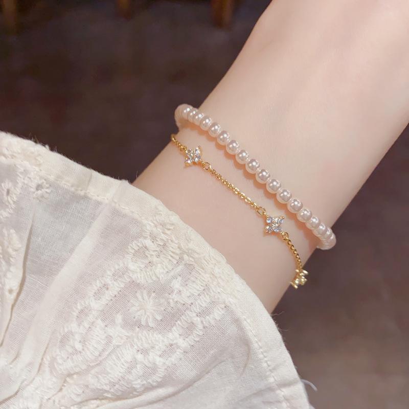 Fashionable Simple Versatile Four Leaf Flower Bracelet