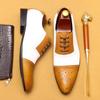 VIP Exclusive: Men's White Genuine Leather Brogue Shoes for Formal, Business, Weddings & Photo Studio.