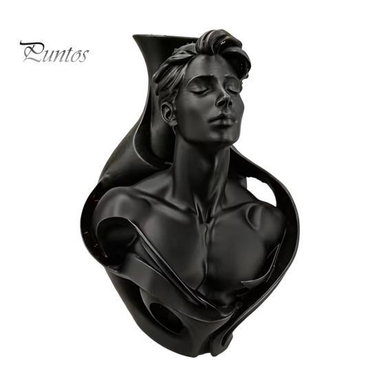 Fine Texture 3D Art Printed Human Bust Vase, Artistic Sculpture Planter for Succulents, Moisture-proof PLA Decor Matte Desktop Decor, Creative