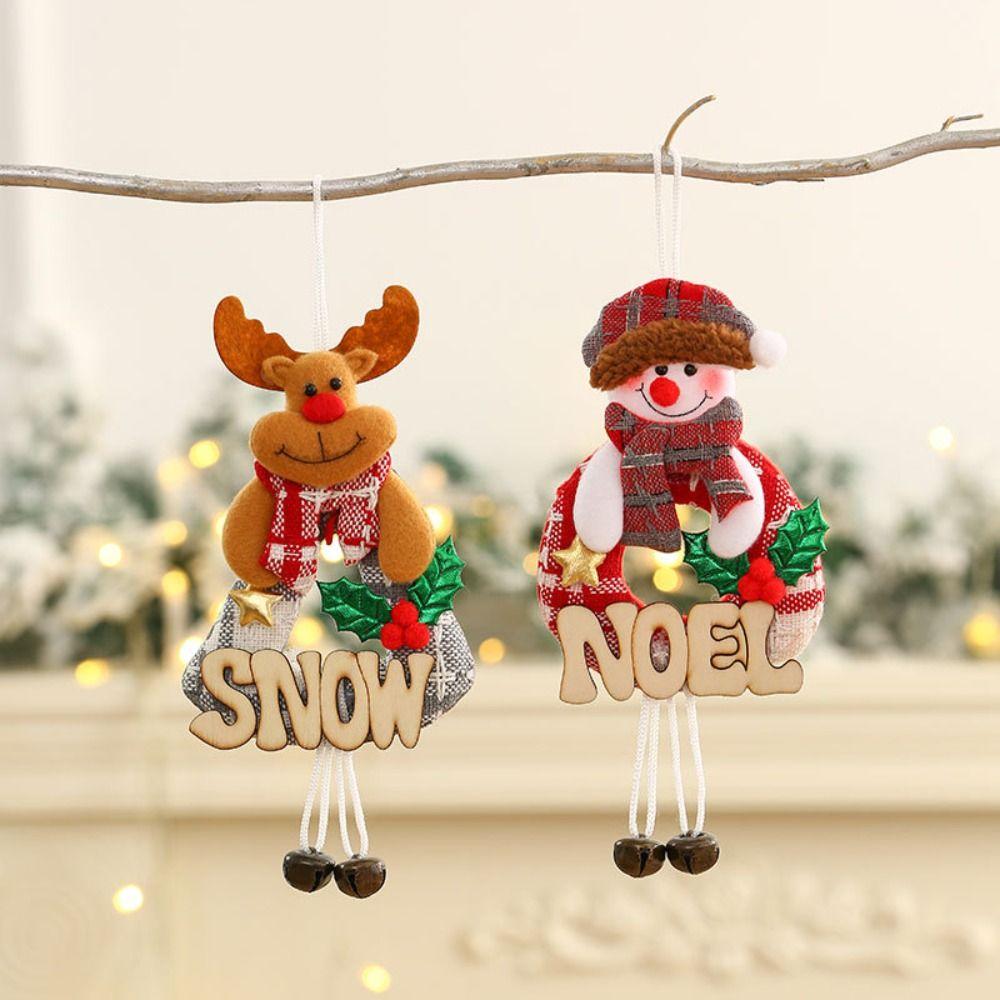 

Wood Crafts Wooden Bells Pendants Snowman Christmas Hanging Ornament Christmas Decor