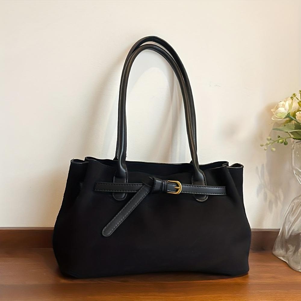 Women's small handbag, casual, large capacity, new retro style, faux suede, women's shoulder bag, commuting, work, tote bag