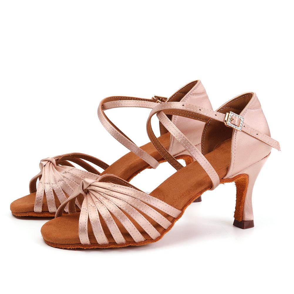 Scarpe da Danza Latina da Donna Tacco Alto 7CM Indoor Salsa Tango Scarpe da Ballo da Sala