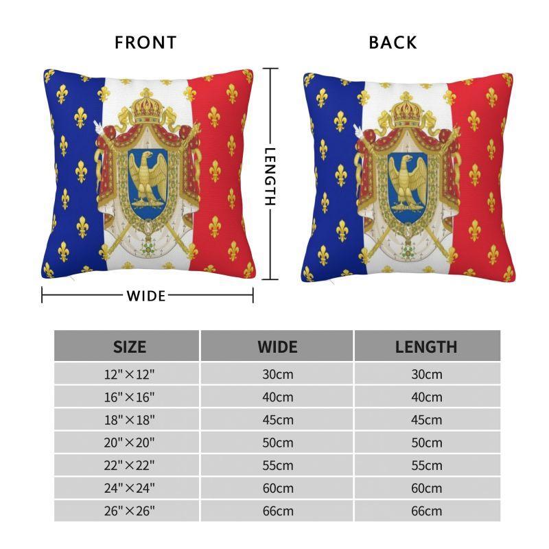 Custom Royal Standard Napoleon France Flag Pillow Case French Empire Coat Of Arms Chair Cushion Cover Square Pillowcase