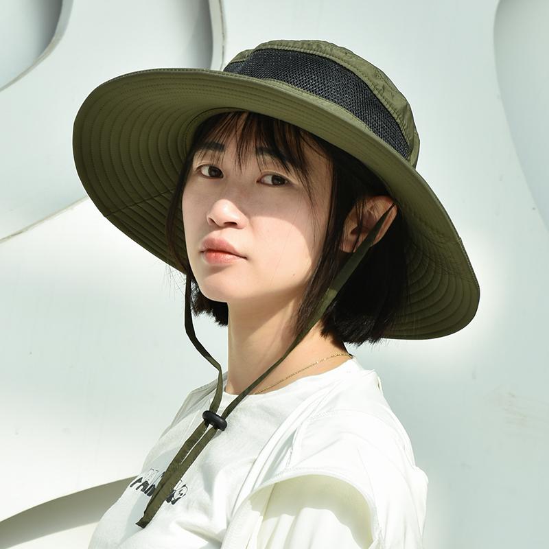 Unisex Breathable Mesh Panel Bucket Hat, Spring Summer UV Protection Sun Hat, Lightweight Outdoor Cap for Work Travel Hiking