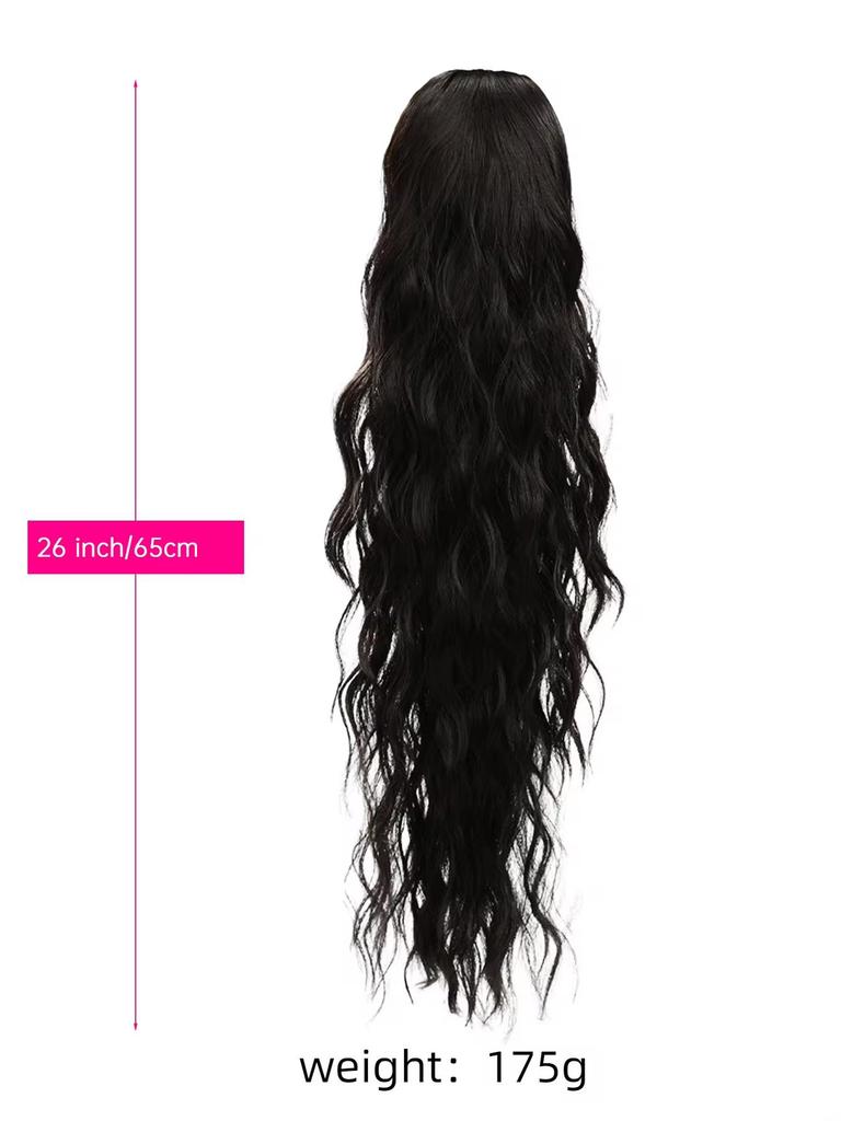 LOUIS FERRE Ponytail Extension, 26 Inch Drawstring Ponytail Hair Extensions for Women Long Curly Wavy Ponytail Multi-color Option for Daily
