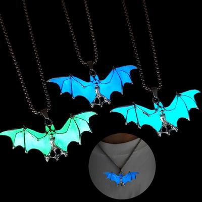 Zinc Zinc Alloy Halloween Necklace Punk Style Hip Hop Neck Chains Luminous Pendant Necklace  Halloween