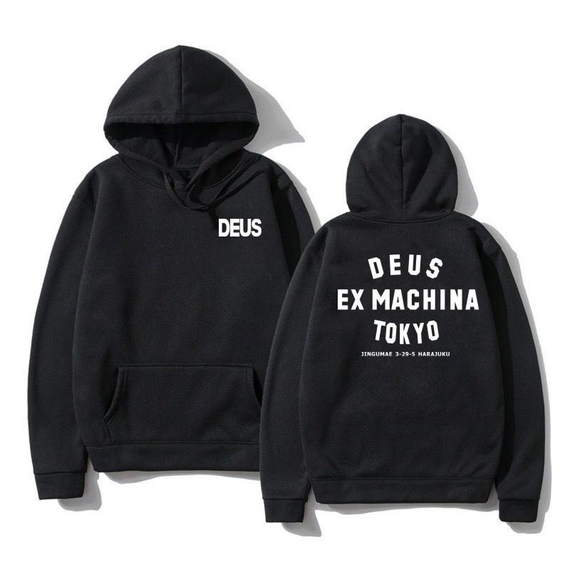 DEUS EX MACHINA New Autumn and Winter Letter Printed Men's Hooded Loose and Versatile Sports Shirt with Pullover Men's Top Hoodi