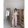 Kumikumi Sweet Style Loose Easiest for Match High Waist Casual Pants Women's Autumn Drawstring Stylish Straight-Leg Pants Loose Pants