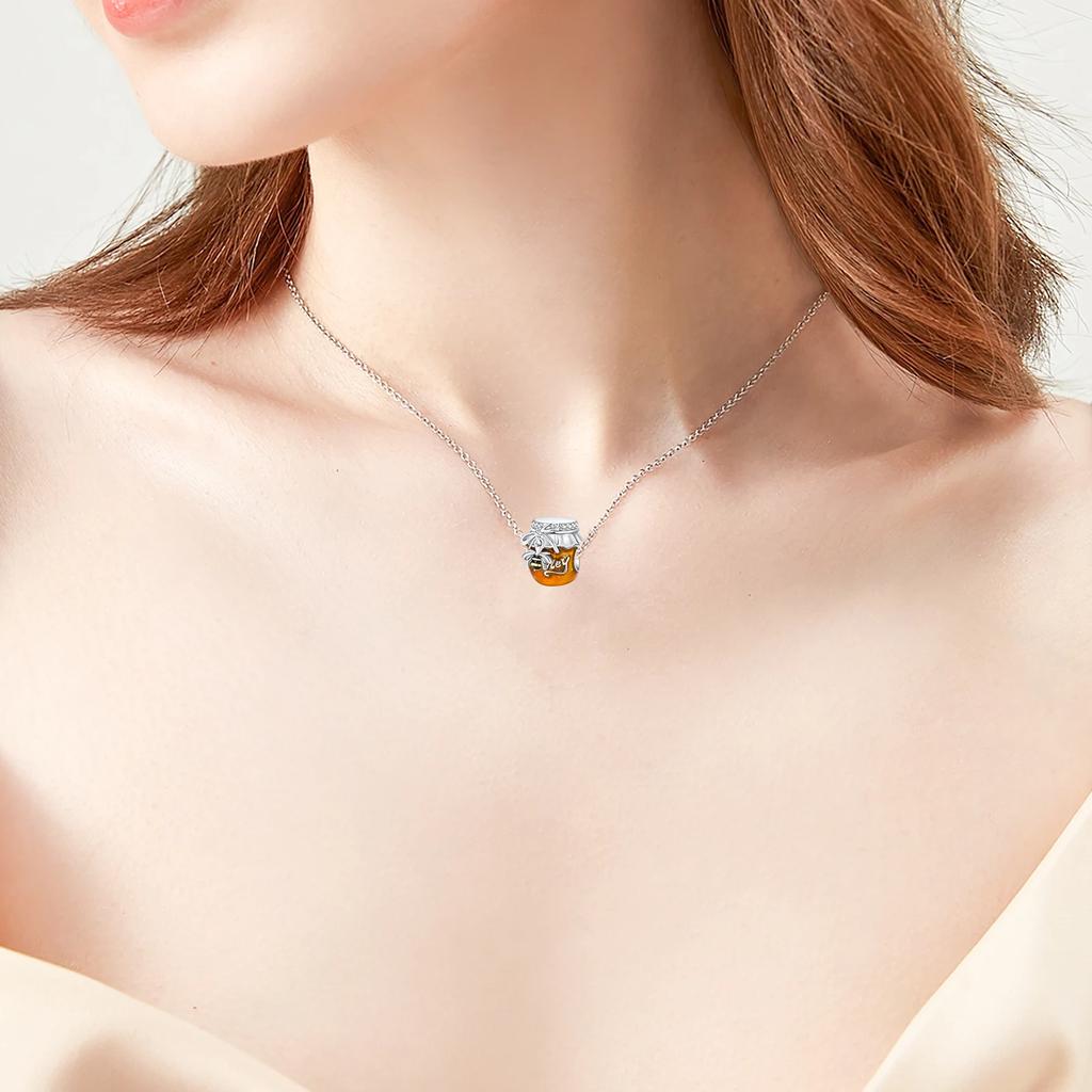 Kupfer Bienen Honigglas Gelbe Serie Anhänger Charm Passend Armband DIY Perle Frau Premium Schmuck Valentinstag Geburtstagsgeschenk