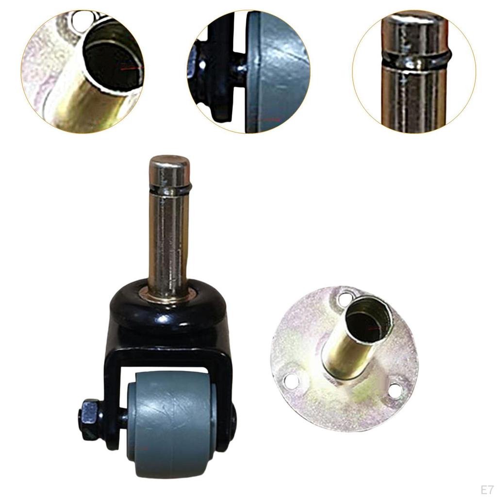 Piano Wheel Casters Multifunction Degree Rotation Metal Wear Resistant Easy Installation Replacement