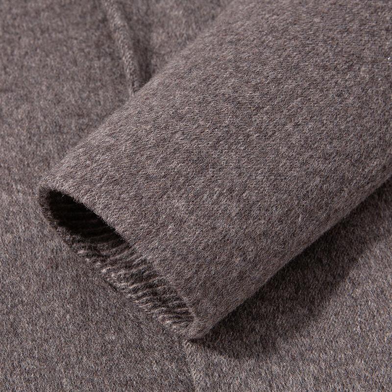 FAPAI Men's Wool Blend Mid-Length Double-Breasted Coat