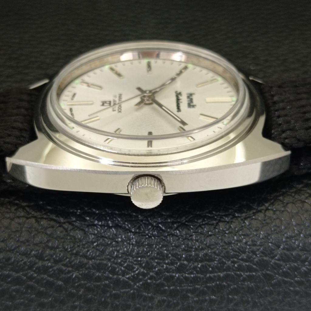 HAND-WINDING VINTAGE HMT KOHINOOR INDIAN MENS SILVER COLOR DIAL WATCH a440974-4 HT-a440974