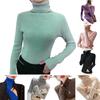 Women Sweater Turtleneck Long Sleeve Solid Color Bottom Tops High Elasticity Regular Fit Knitting Tops Knitwear