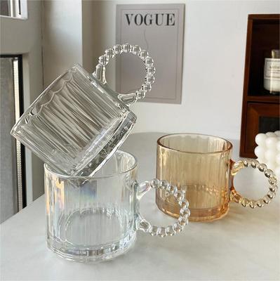Kleiner Blasenring mit Griff Glastasse Europa Stil Haushaltskaffeetasse Transparent Bunte Bernstein Wassertasse Für Freund Geschenk