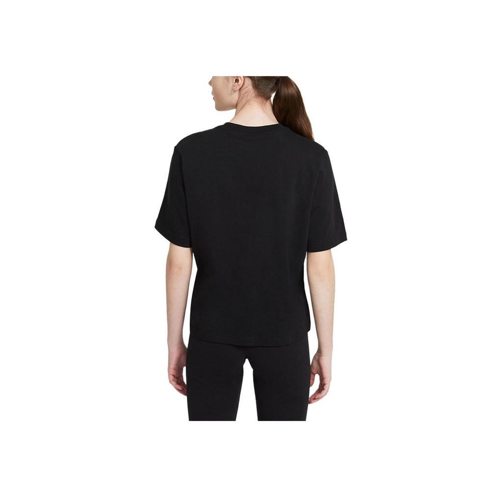 Nike NSW Dance Society Solid Color Logo Crew Neck Sporty Casual Short Sleeve T-Shirt Women Tops Black DD1238-010